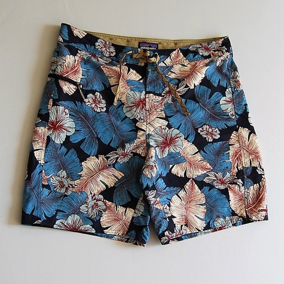 Patagonia Other - Patagonia swim trunks board shorts floral blue 36
